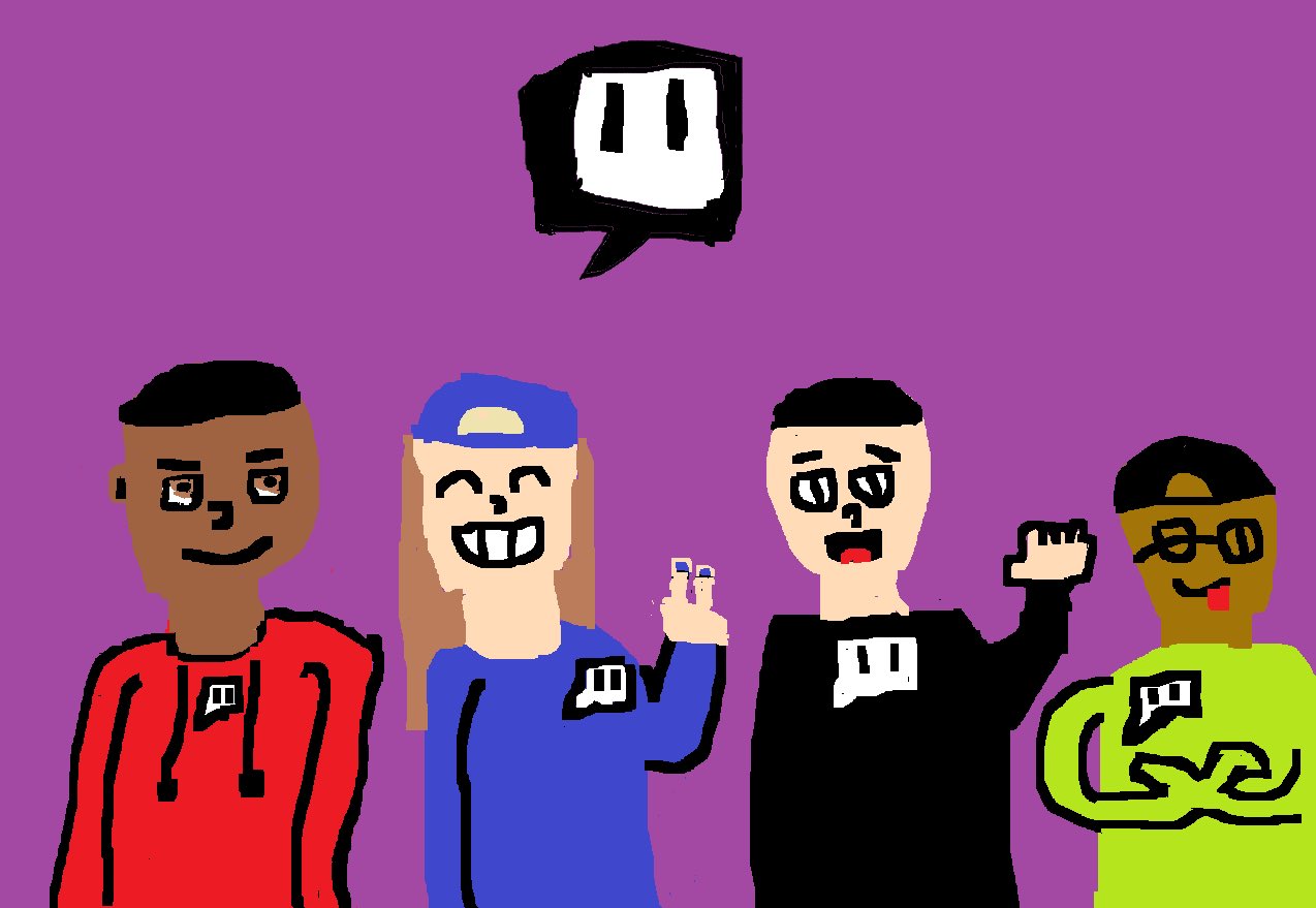 Digital drawing of Ky standing next to her viewers